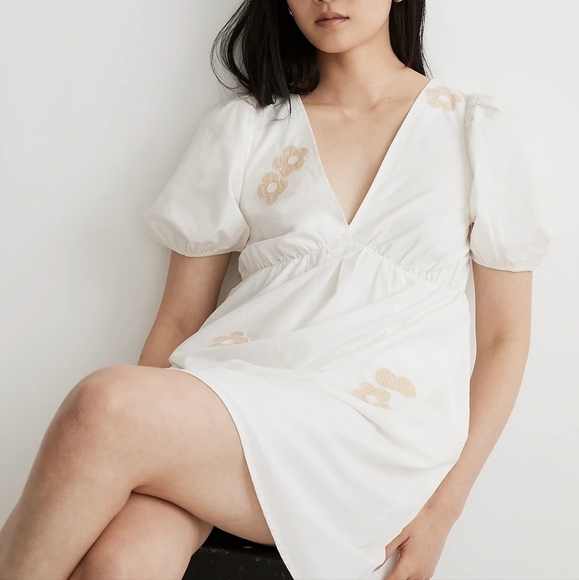 Madewell Annamarie Mini Dress in white size 6 NWT NL107 - Picture 4 of 11